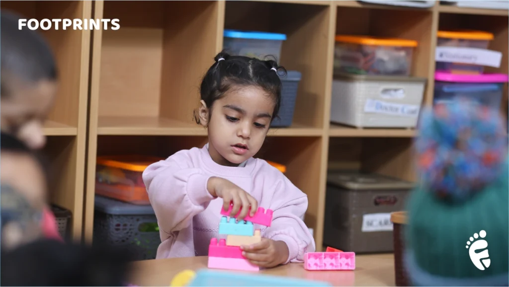 child playing puzzle
