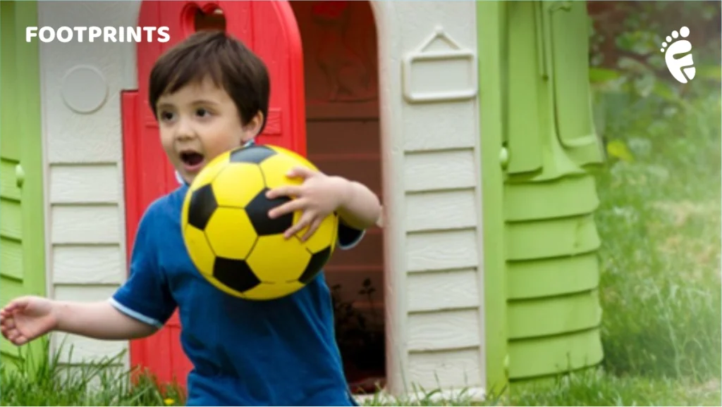 children playing football